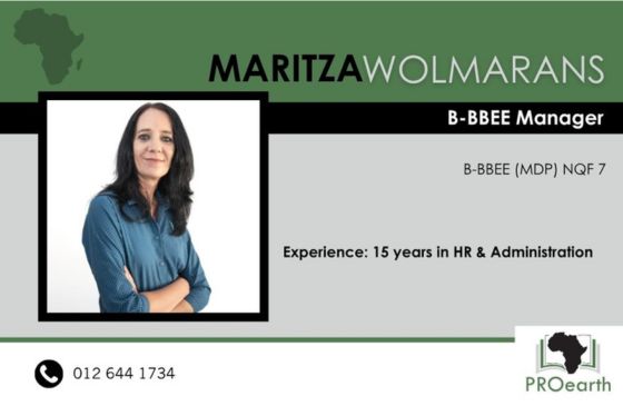 Maritza Wolmarans Business Card