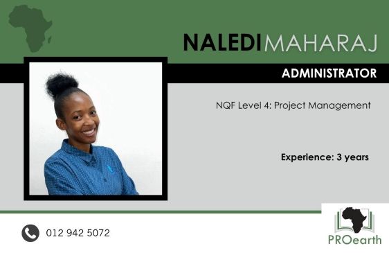 Naledi Maharaj Proearth Business Card